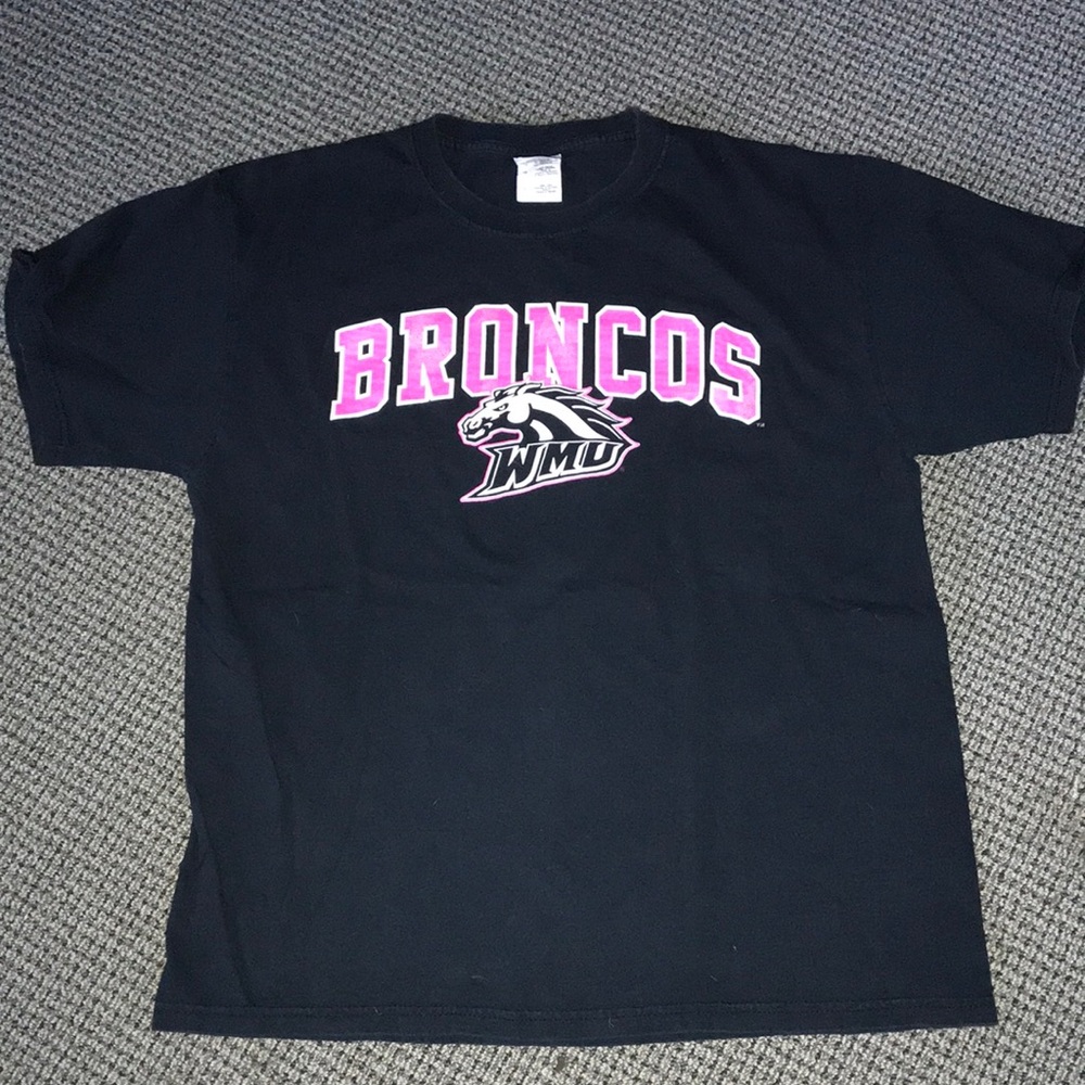 Western Michigan Broncos tee with Pink Broncos Logo